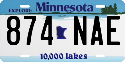 MN license plate 874NAE
