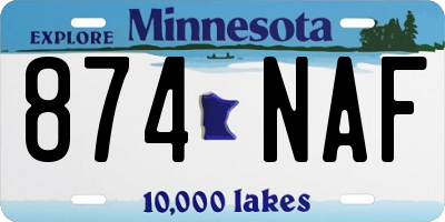 MN license plate 874NAF