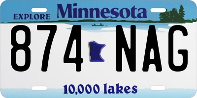 MN license plate 874NAG