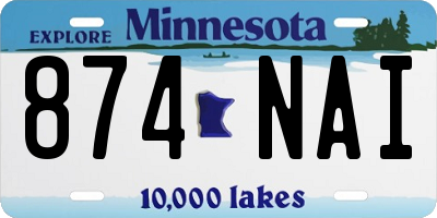 MN license plate 874NAI
