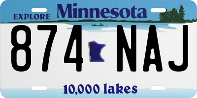 MN license plate 874NAJ