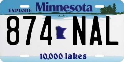 MN license plate 874NAL