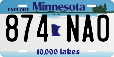 MN license plate 874NAO