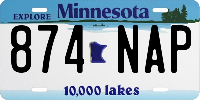 MN license plate 874NAP