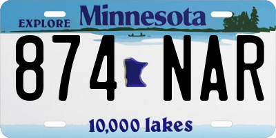 MN license plate 874NAR