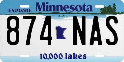 MN license plate 874NAS
