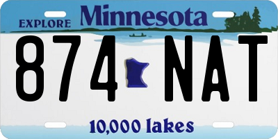 MN license plate 874NAT