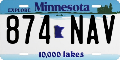 MN license plate 874NAV