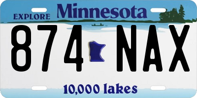 MN license plate 874NAX