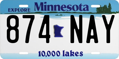 MN license plate 874NAY