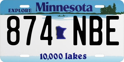MN license plate 874NBE