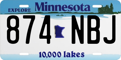 MN license plate 874NBJ