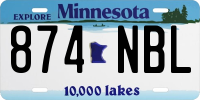 MN license plate 874NBL