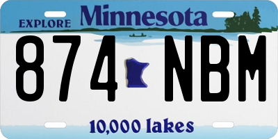 MN license plate 874NBM