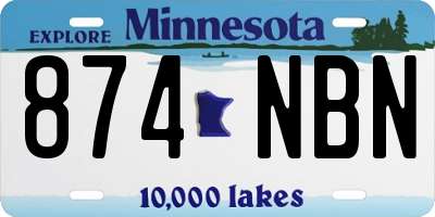 MN license plate 874NBN