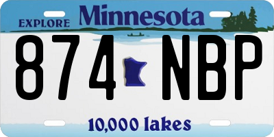 MN license plate 874NBP