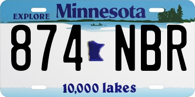 MN license plate 874NBR