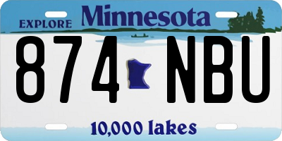 MN license plate 874NBU