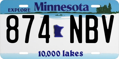 MN license plate 874NBV
