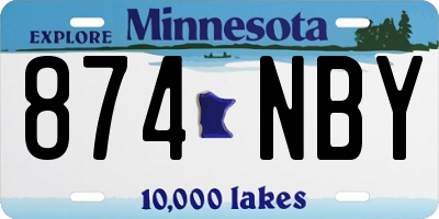 MN license plate 874NBY