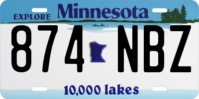 MN license plate 874NBZ