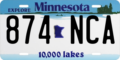 MN license plate 874NCA
