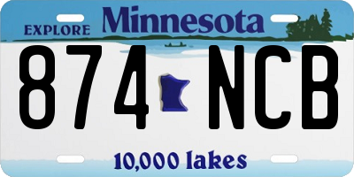 MN license plate 874NCB