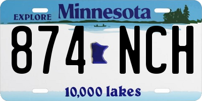 MN license plate 874NCH