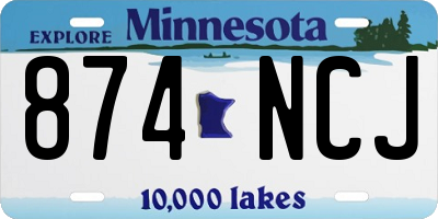 MN license plate 874NCJ