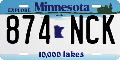 MN license plate 874NCK