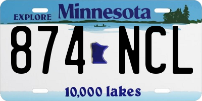 MN license plate 874NCL
