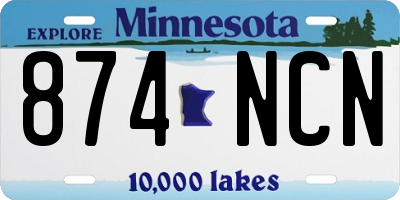 MN license plate 874NCN