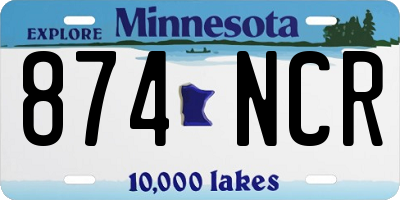 MN license plate 874NCR