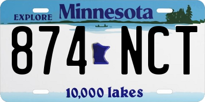 MN license plate 874NCT
