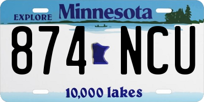 MN license plate 874NCU