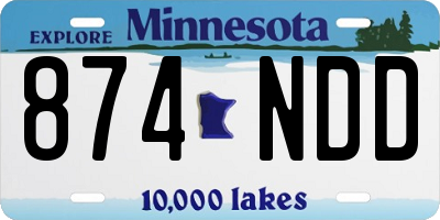 MN license plate 874NDD