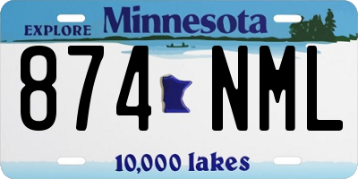 MN license plate 874NML