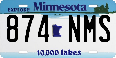 MN license plate 874NMS