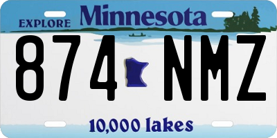 MN license plate 874NMZ