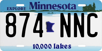 MN license plate 874NNC