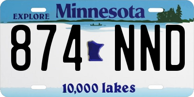 MN license plate 874NND