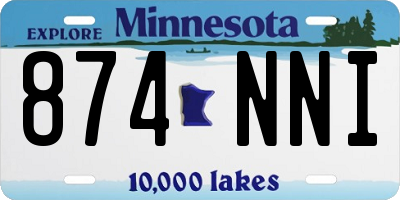 MN license plate 874NNI