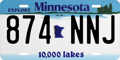 MN license plate 874NNJ