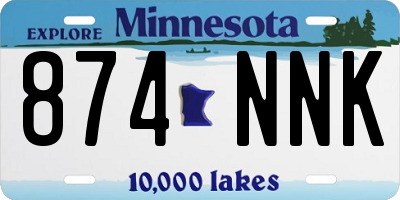 MN license plate 874NNK