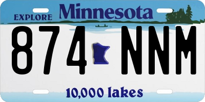 MN license plate 874NNM