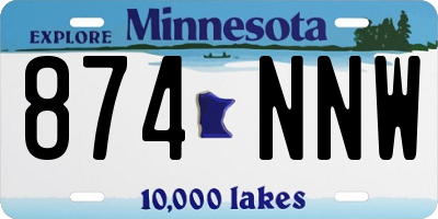 MN license plate 874NNW