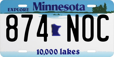 MN license plate 874NOC