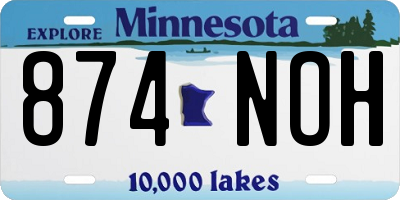 MN license plate 874NOH