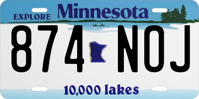 MN license plate 874NOJ