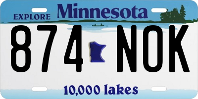 MN license plate 874NOK